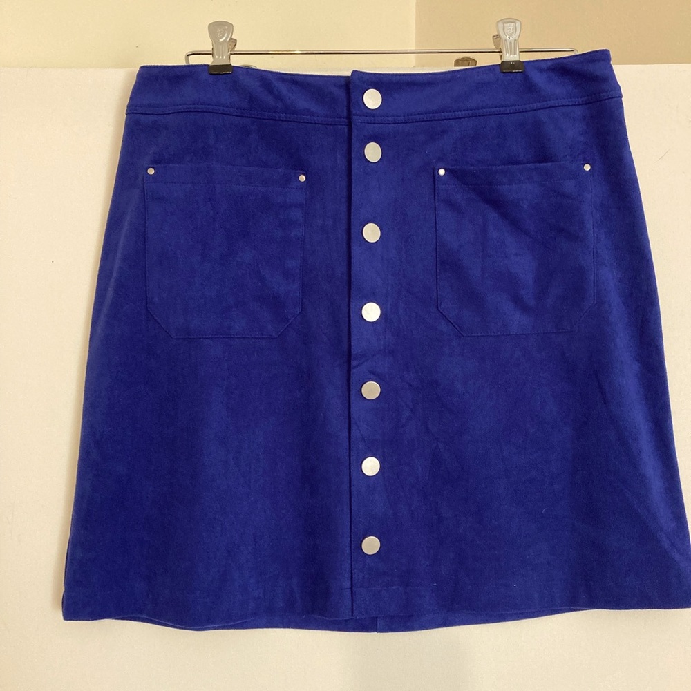 Ultra suede royal blue mini skirt